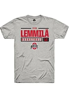 Rally Ohio State Buckeyes Ash NIL Stacked Box Design Short Sleeve T Shirt