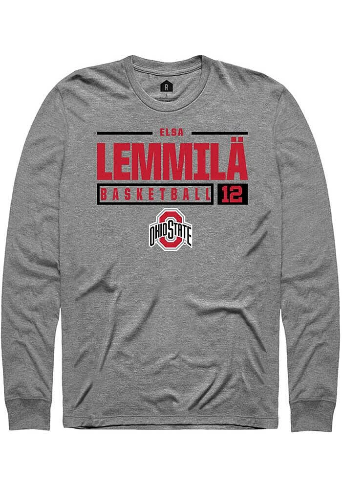 Rally Ohio State Buckeyes Graphite NIL Stacked Box Design Long Sleeve T Shirt