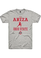 Isaac Ariza  Ohio State Buckeyes Ash Rally NIL Sport Icon Short Sleeve T Shirt