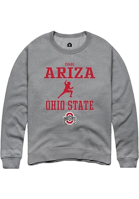 Isaac Ariza  Rally Ohio State Buckeyes Mens Graphite NIL Sport Icon Long Sleeve Crew Sweatshirt