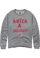 Isaac Ariza  Rally Ohio State Buckeyes Mens Graphite NIL Sport Icon Long Sleeve Crew Sweatshirt