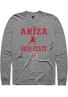 Isaac Ariza  Ohio State Buckeyes Graphite Rally NIL Sport Icon Long Sleeve T Shirt