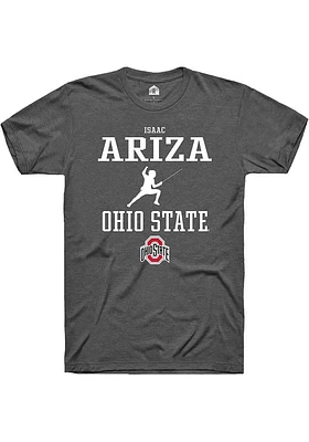 Isaac Ariza  Ohio State Buckeyes Dark Grey Rally NIL Sport Icon Short Sleeve T Shirt