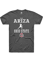 Isaac Ariza  Ohio State Buckeyes Dark Grey Rally NIL Sport Icon Short Sleeve T Shirt