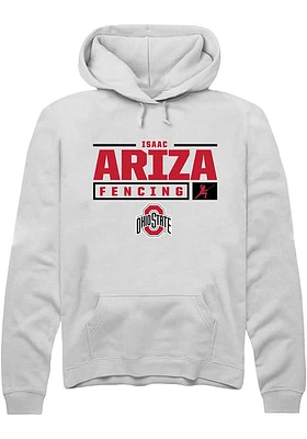 Isaac Ariza Rally Ohio State Buckeyes Mens NIL Stacked Box Long Sleeve Hoodie