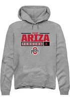 Isaac Ariza  Rally Ohio State Buckeyes Mens Graphite NIL Stacked Box Long Sleeve Hoodie