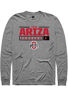 Isaac Ariza  Ohio State Buckeyes Graphite Rally NIL Stacked Box Long Sleeve T Shirt