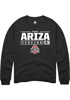 Isaac Ariza Rally Ohio State Buckeyes Mens NIL Stacked Box Long Sleeve Crew Sweatshirt