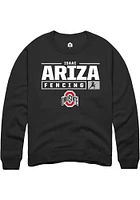 Isaac Ariza Rally Ohio State Buckeyes Mens NIL Stacked Box Long Sleeve Crew Sweatshirt