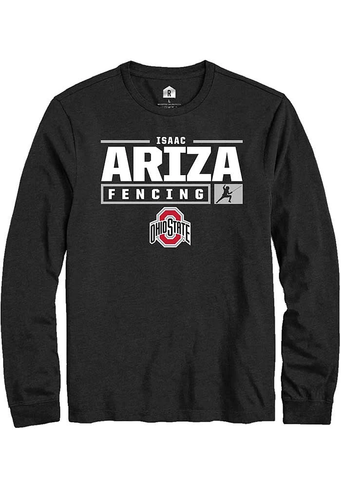 Isaac Ariza Ohio State Buckeyes Rally NIL Stacked Box Long Sleeve T Shirt