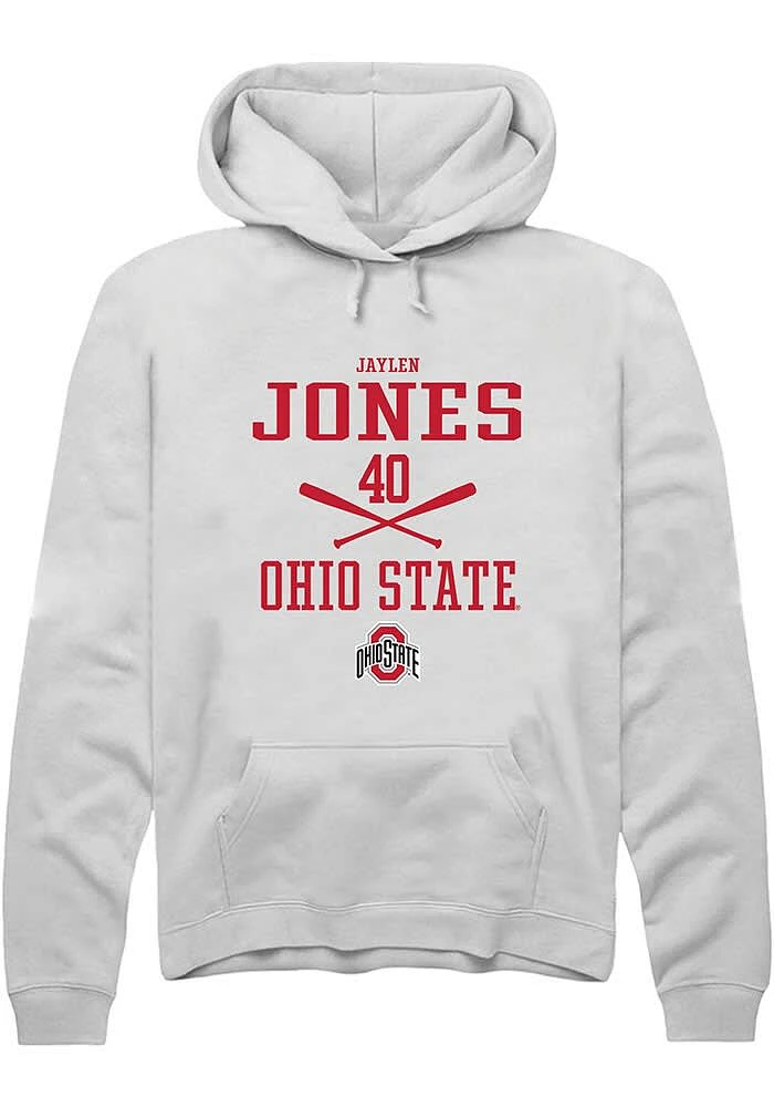 Jaylen Jones Rally Ohio State Buckeyes Mens NIL Sport Icon Long Sleeve Hoodie