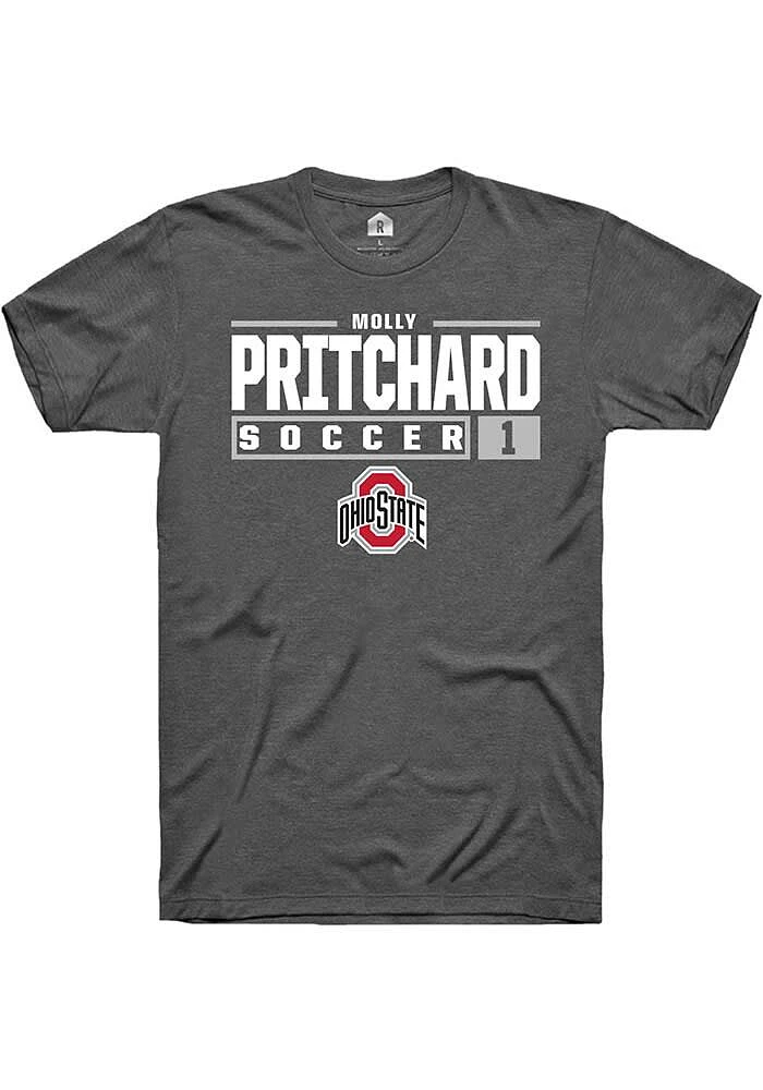 Molly Pritchard Ohio State Buckeyes Dark Grey Rally NIL Stacked Box Short Sleeve T Shirt