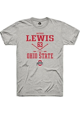 Nathan Lewis  Ohio State Buckeyes Ash Rally NIL Sport Icon Short Sleeve T Shirt