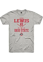 Nathan Lewis  Ohio State Buckeyes Ash Rally NIL Sport Icon Short Sleeve T Shirt