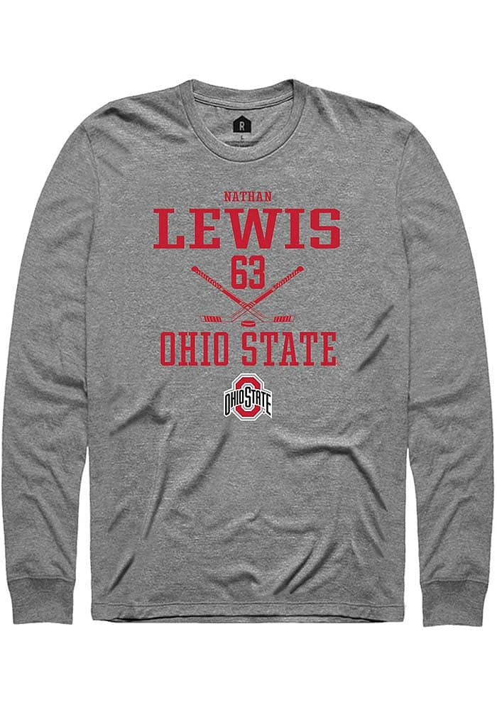 Nathan Lewis Ohio State Buckeyes Graphite Rally NIL Sport Icon Long Sleeve T Shirt