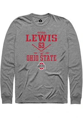 Nathan Lewis  Ohio State Buckeyes Graphite Rally NIL Sport Icon Long Sleeve T Shirt