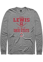 Nathan Lewis  Ohio State Buckeyes Graphite Rally NIL Sport Icon Long Sleeve T Shirt