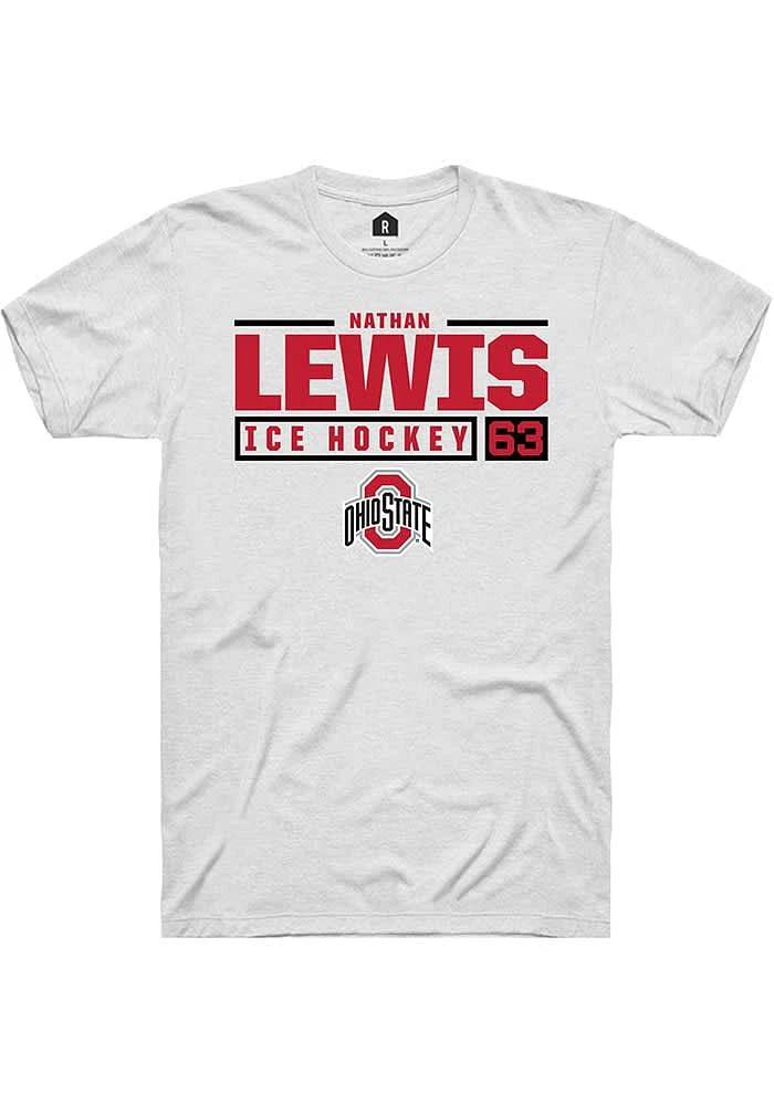 Nathan Lewis Ohio State Buckeyes Rally NIL Stacked Box Short Sleeve T Shirt