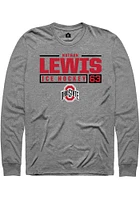 Nathan Lewis  Ohio State Buckeyes Graphite Rally NIL Stacked Box Long Sleeve T Shirt