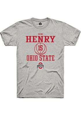 Seini Henry  Ohio State Buckeyes Ash Rally NIL Sport Icon Short Sleeve T Shirt