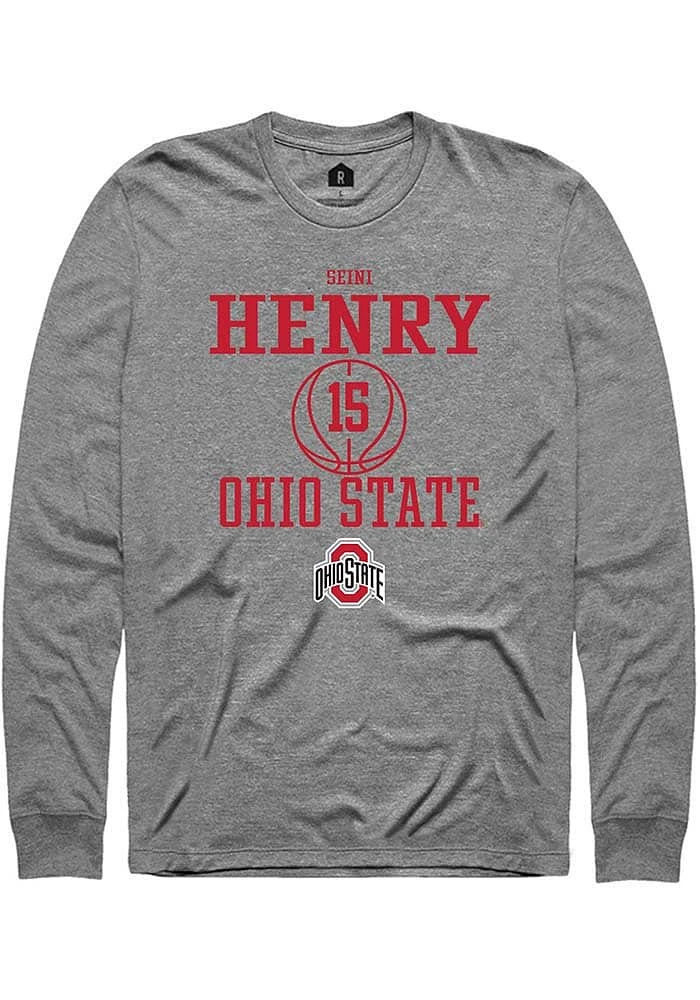 Seini Henry Ohio State Buckeyes Graphite Rally NIL Sport Icon Long Sleeve T Shirt