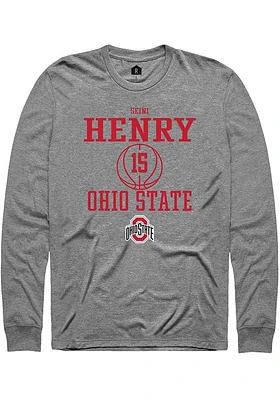 Seini Henry  Ohio State Buckeyes Graphite Rally NIL Sport Icon Long Sleeve T Shirt