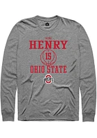 Seini Henry  Ohio State Buckeyes Graphite Rally NIL Sport Icon Long Sleeve T Shirt