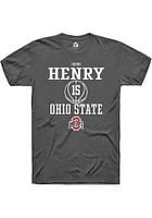 Seini Henry  Ohio State Buckeyes Dark Grey Rally NIL Sport Icon Short Sleeve T Shirt