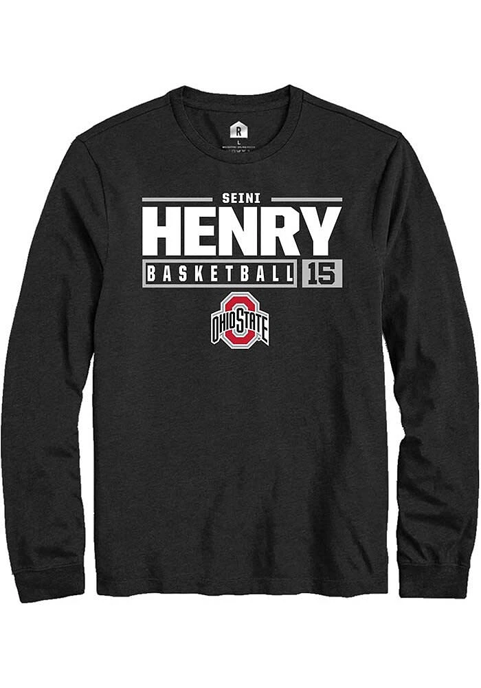 Seini Henry Ohio State Buckeyes Rally NIL Stacked Box Long Sleeve T Shirt