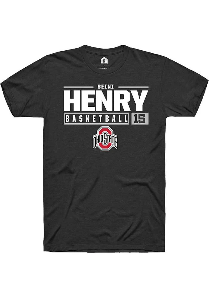 Seini Henry Ohio State Buckeyes Rally NIL Stacked Box Short Sleeve T Shirt