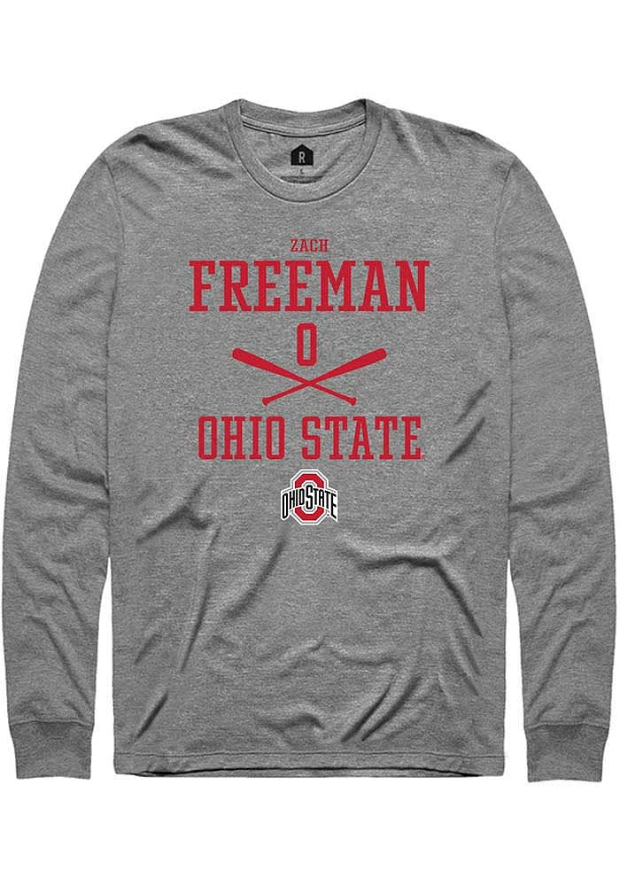 Zach Freeman Ohio State Buckeyes Graphite Rally NIL Sport Icon Long Sleeve T Shirt