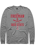Zach Freeman  Ohio State Buckeyes Graphite Rally NIL Sport Icon Long Sleeve T Shirt
