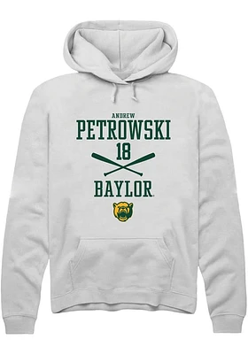 Andrew Petrowski  Rally Baylor Bears Mens White NIL Sport Icon Long Sleeve Hoodie