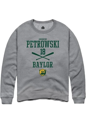 Andrew Petrowski  Rally Baylor Bears Mens Graphite NIL Sport Icon Long Sleeve Crew Sweatshirt