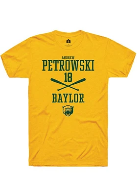 Andrew Petrowski  Baylor Bears Gold Rally NIL Sport Icon Short Sleeve T Shirt