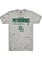 Andrew Petrowski  Baylor Bears Ash Rally NIL Stacked Box Short Sleeve T Shirt