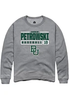 Andrew Petrowski  Rally Baylor Bears Mens Graphite NIL Stacked Box Long Sleeve Crew Sweatshirt