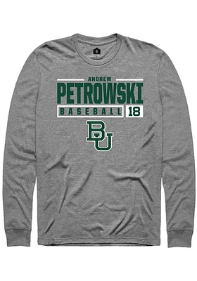 Andrew Petrowski  Baylor Bears Graphite Rally NIL Stacked Box Long Sleeve T Shirt