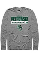 Andrew Petrowski  Baylor Bears Graphite Rally NIL Stacked Box Long Sleeve T Shirt