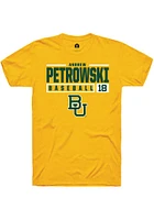 Andrew Petrowski  Baylor Bears Gold Rally NIL Stacked Box Short Sleeve T Shirt