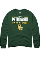Andrew Petrowski  Rally Baylor Bears Mens Green NIL Stacked Box Long Sleeve Crew Sweatshirt