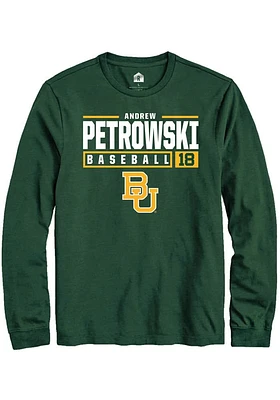 Andrew Petrowski  Baylor Bears Green Rally NIL Stacked Box Long Sleeve T Shirt