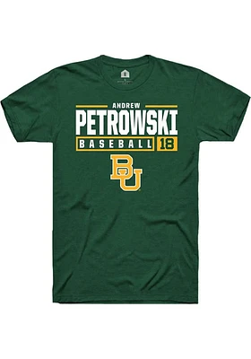 Andrew Petrowski  Baylor Bears Green Rally NIL Stacked Box Short Sleeve T Shirt