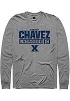 Cemary Chavez  Xavier Musketeers Graphite Rally NIL Stacked Box Long Sleeve T Shirt