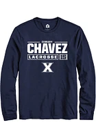 Cemary Chavez  Xavier Musketeers Navy Blue Rally NIL Stacked Box Long Sleeve T Shirt