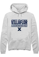 Lily Villaflor  Rally Xavier Musketeers Mens White NIL Stacked Box Long Sleeve Hoodie