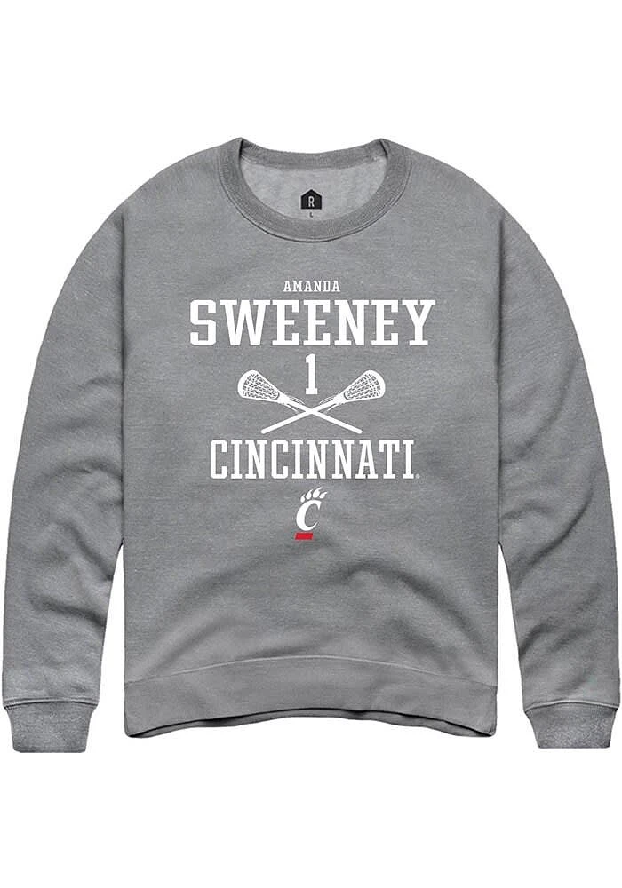 Amanda Sweeney  Rally Cincinnati Bearcats Mens Graphite NIL Sport Icon Long Sleeve Crew Sweatshirt