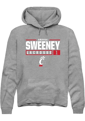 Amanda Sweeney  Rally Cincinnati Bearcats Mens Graphite NIL Stacked Box Long Sleeve Hoodie