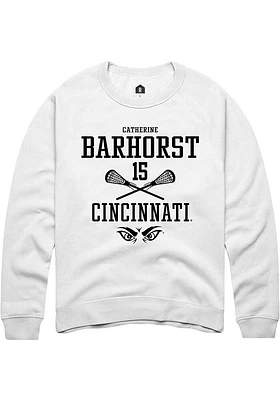 Catherine Barhorst  Rally Cincinnati Bearcats Mens White NIL Sport Icon Long Sleeve Crew Sweatshir..