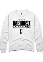 Catherine Barhorst  Rally Cincinnati Bearcats Mens White NIL Stacked Box Long Sleeve Crew Sweatshi..